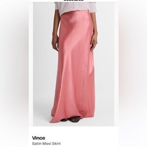 Vince Blush Satin Maxi Skirt